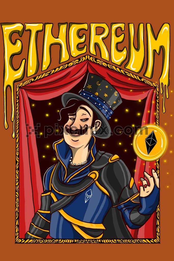 Magician and ethereum inspired product graphic