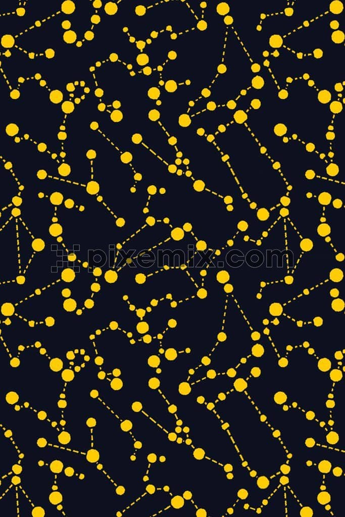 Space inspired star product graphic with seamless repeat pattern 