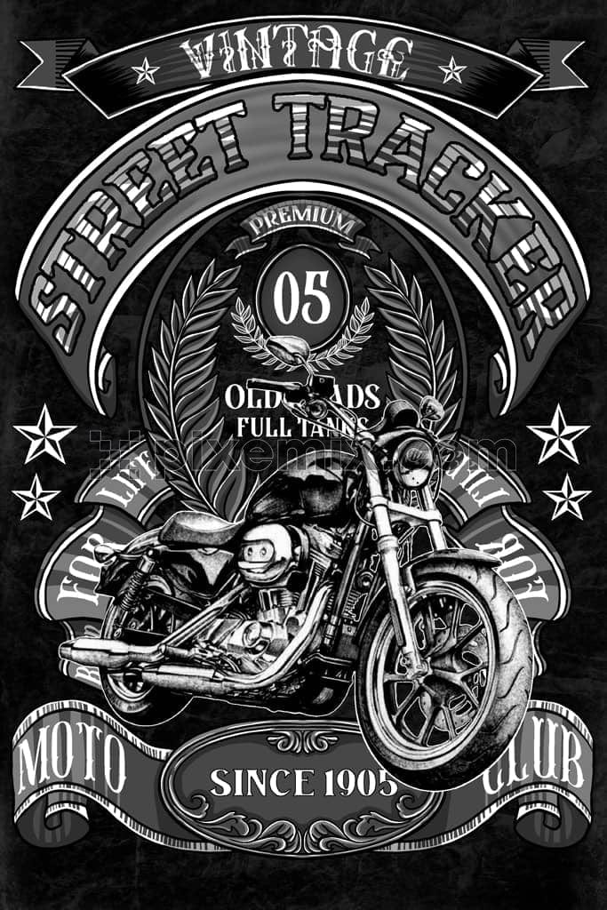 Caferacer style biker typography with product graphic