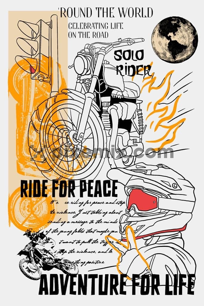 Biker inspired typography product graphic