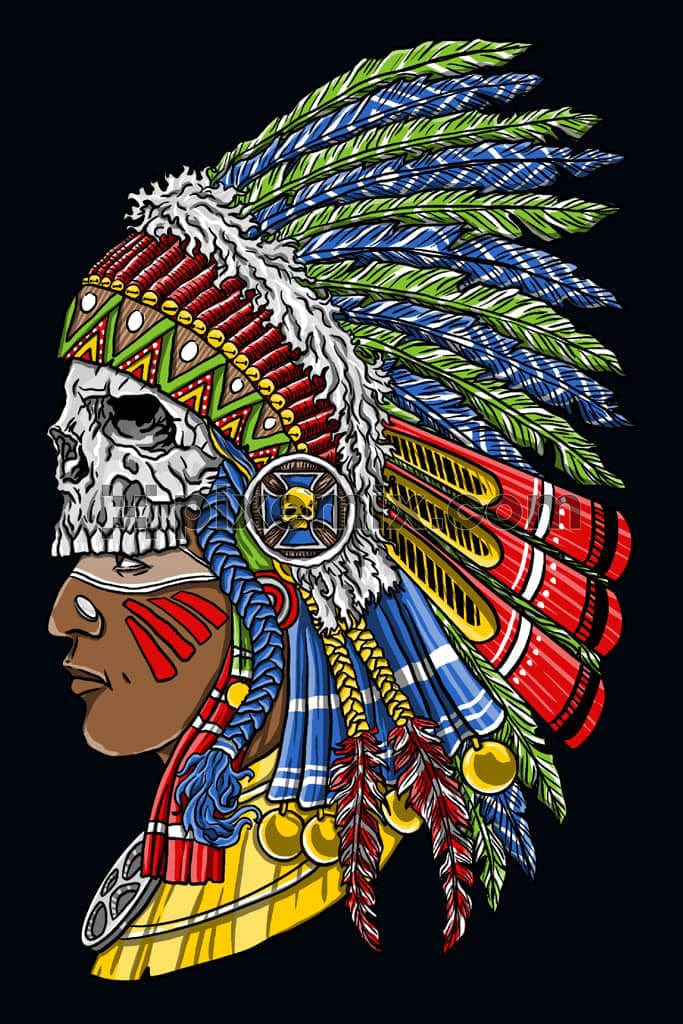 Bohoart inspired tribal man product graphic