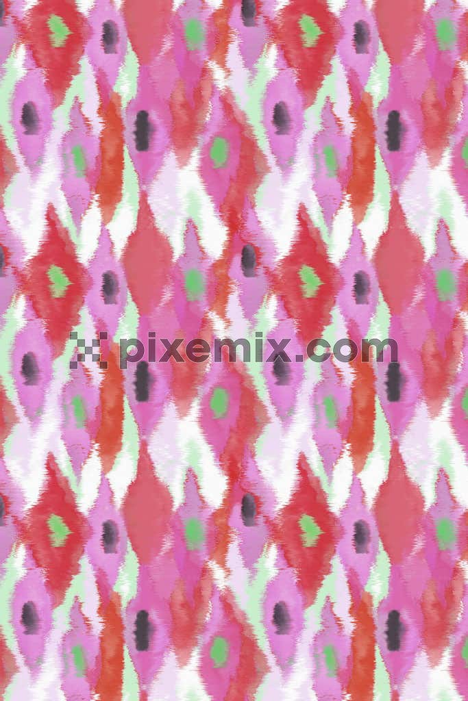 Geometric tie dye pattern product graphic with seamless repeat pattern