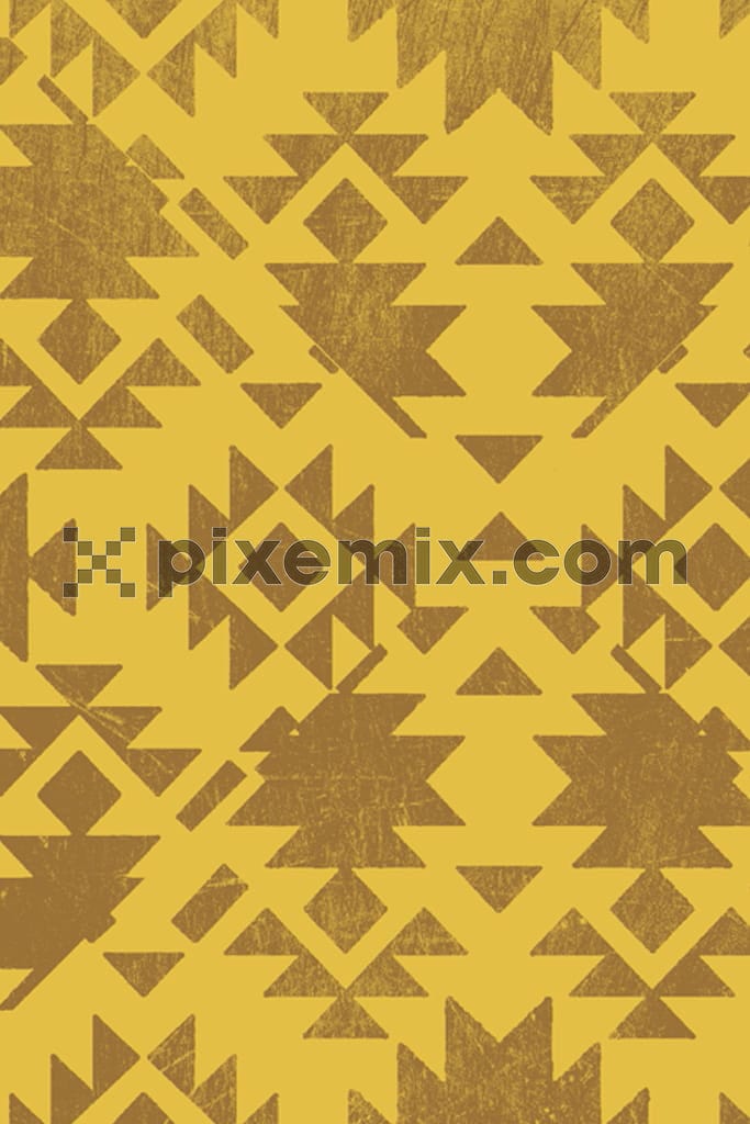 Tribal art inspired abstract geometric art product graphic with seamless repeat pattern