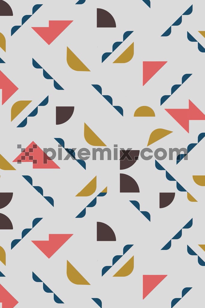 Abstract geometric shape product graphic with seamless repeat pattern
