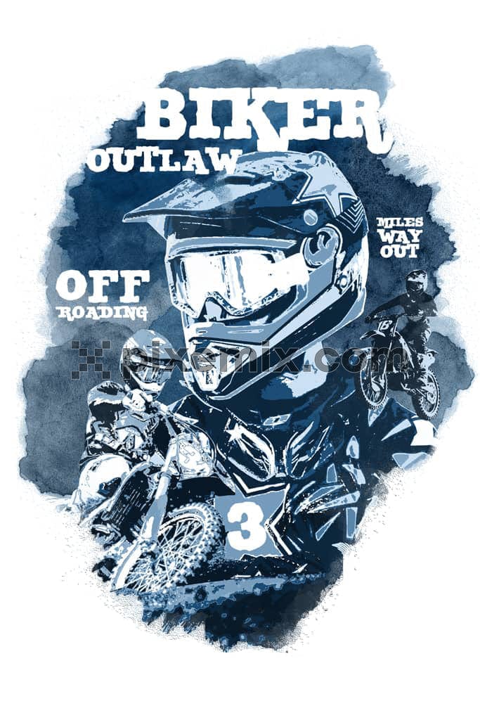 Off road biker with typography product graphic