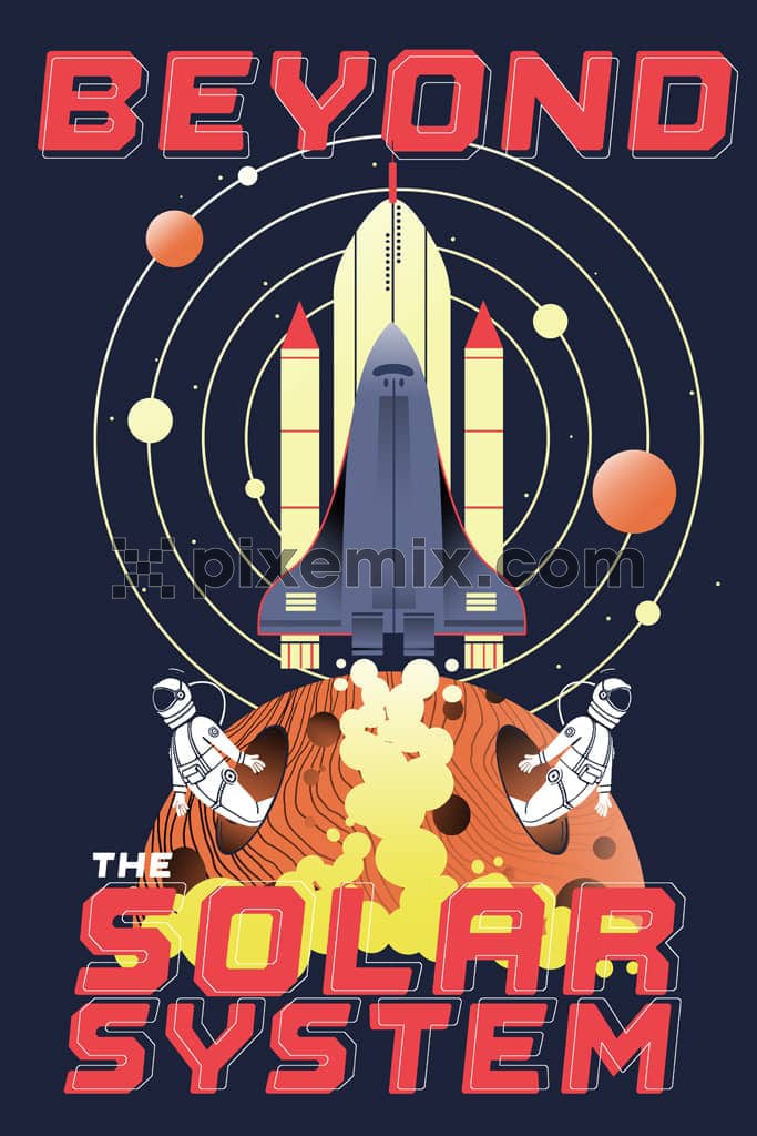 Outer space with typography product graphic