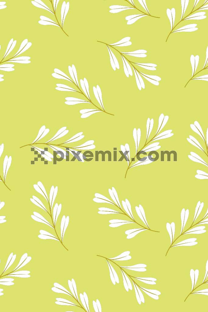Vector leaf product graphic with seamless repeat pattern