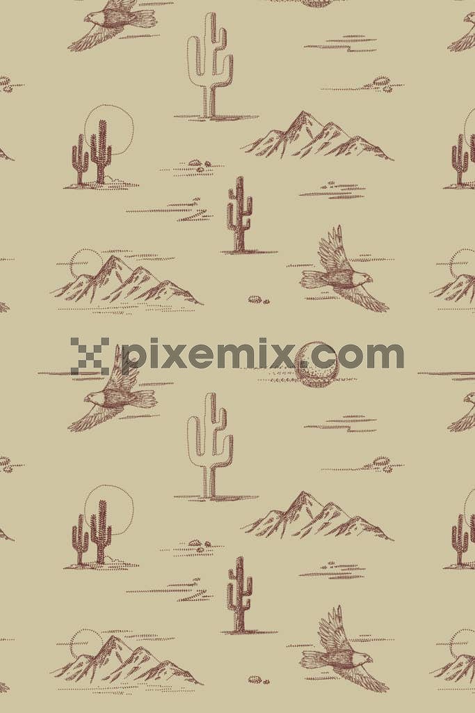 Doted desert product graphic with seamless repeat pattern