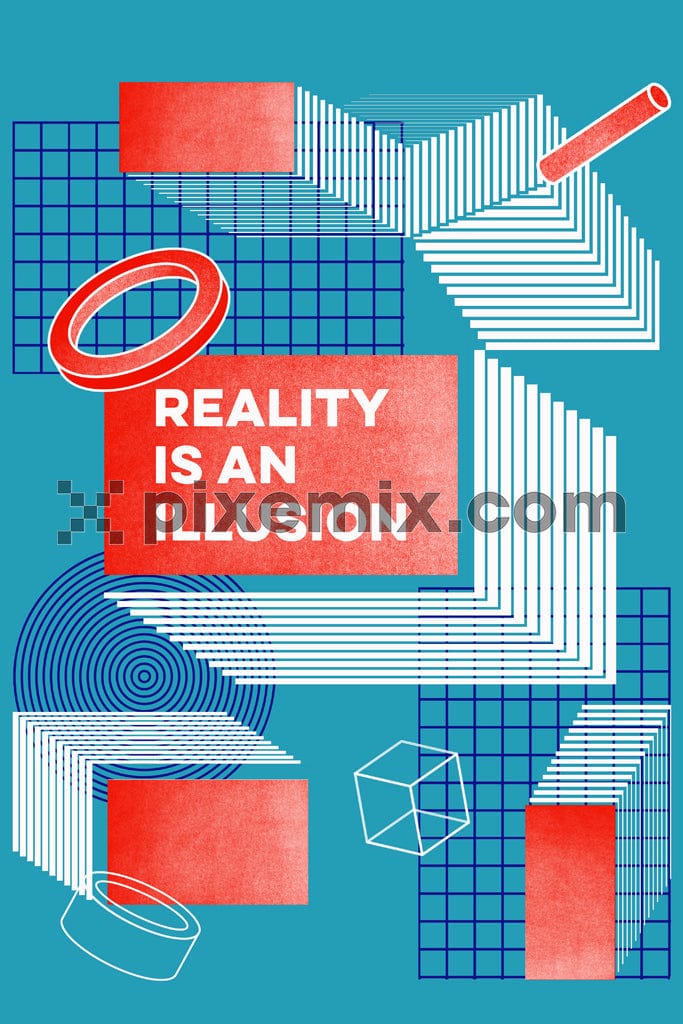 Abstract shape with inspirational typography product graphic