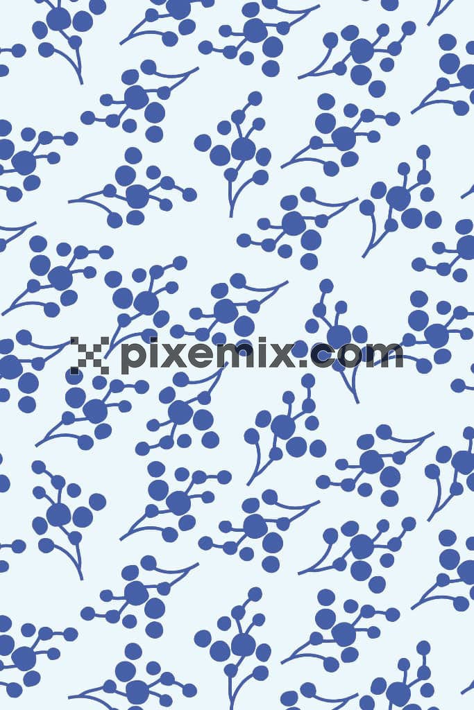 Doodle floral product graphic with seamless repeat pattern
