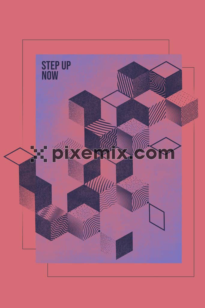 Abstract geometric shape and typography product graphic