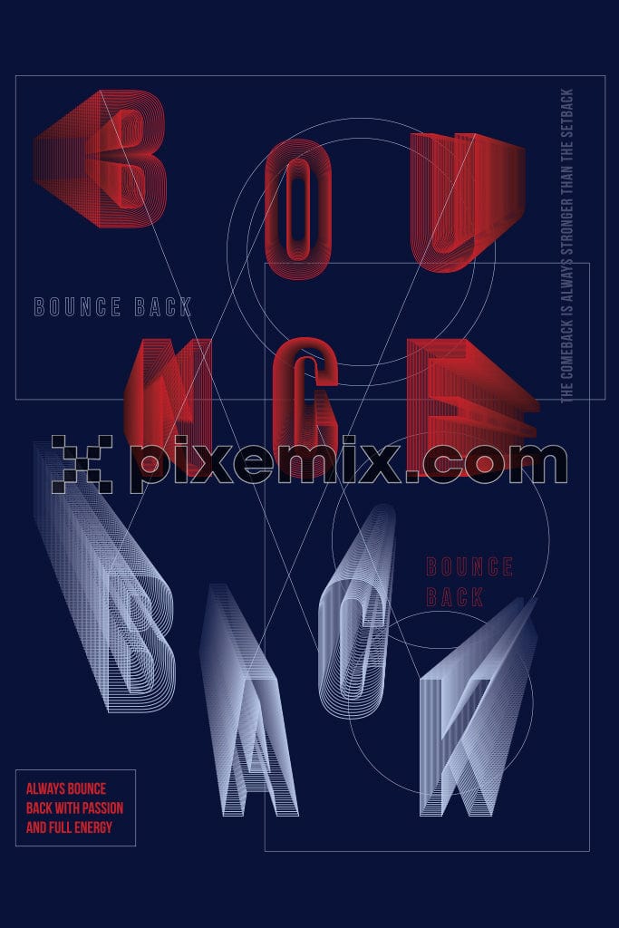 Abstract 3d typography product graphic