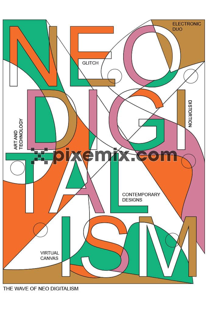 Abstract typogrphy and geometric shape product graphic