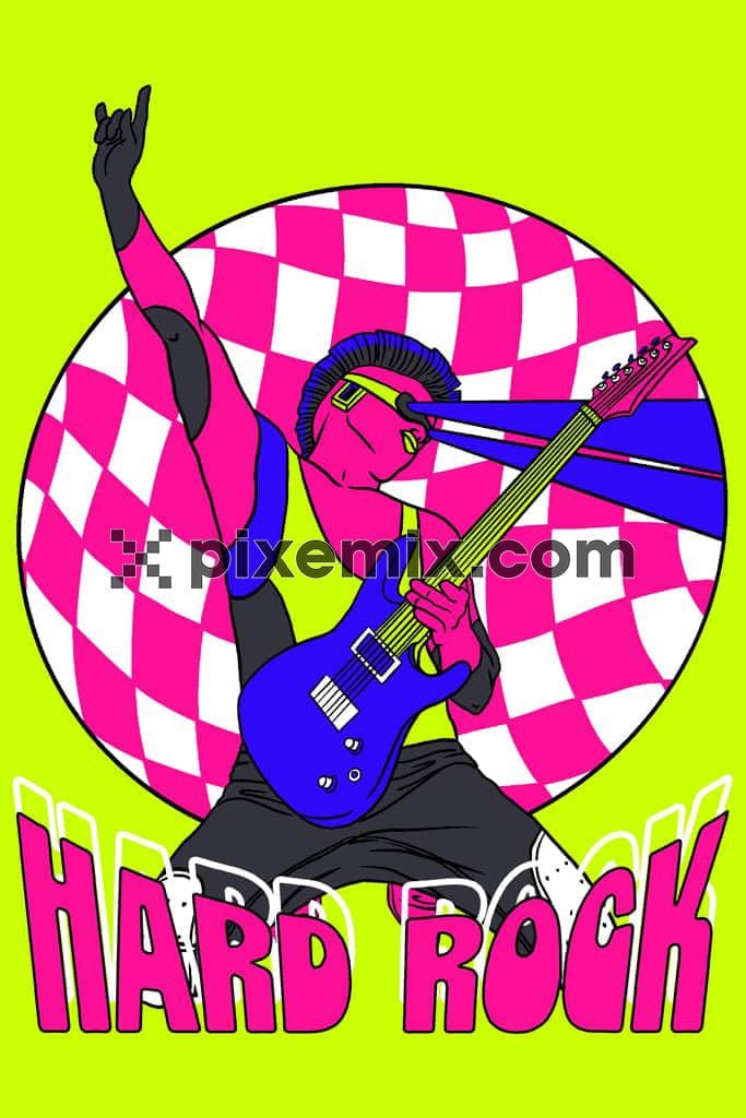 Pop art inspired doodle rockstar product graphic