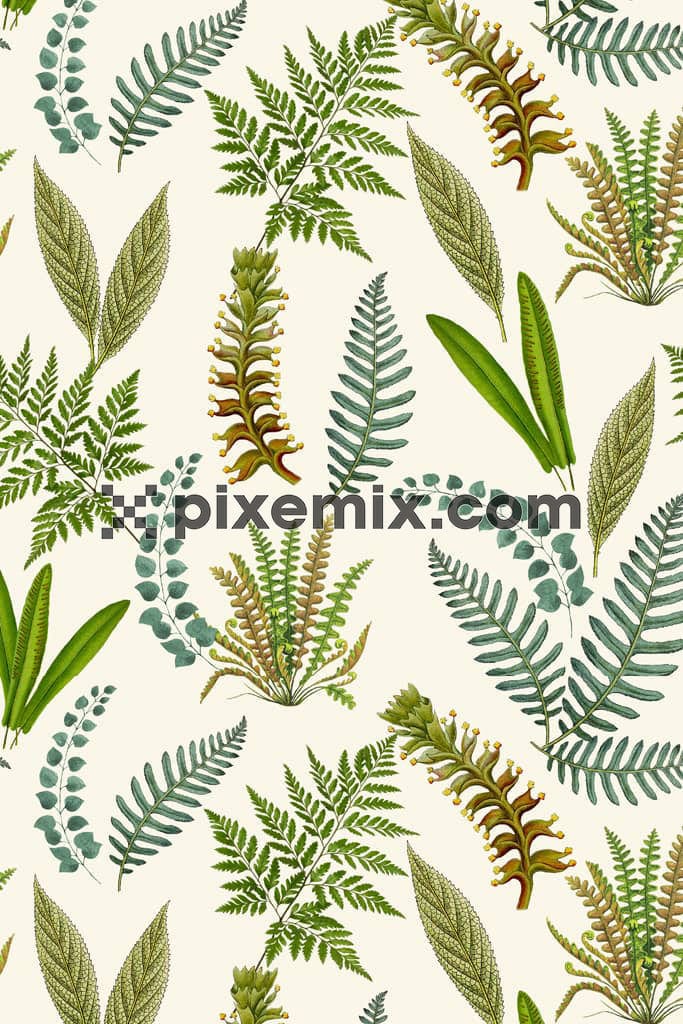 Tropical tree product graphic with seamless repeat pattern