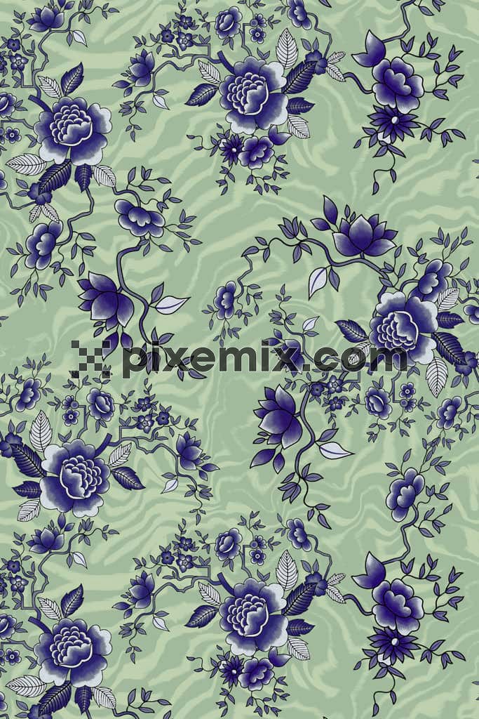Abstract animal skin and florals product graphic with seamless repeat pattern