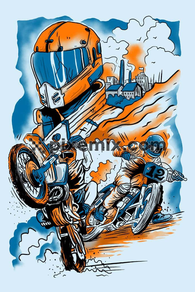 Doodle biker product graphic