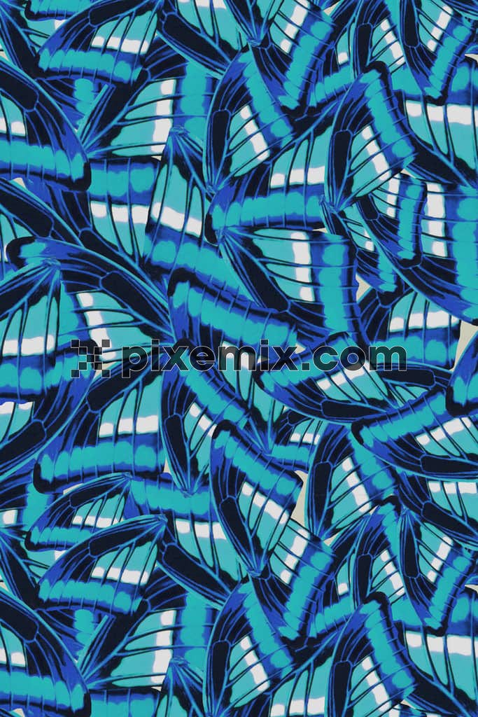 Pop art inspired butterfly wings product graphic with seamless repeat pattern