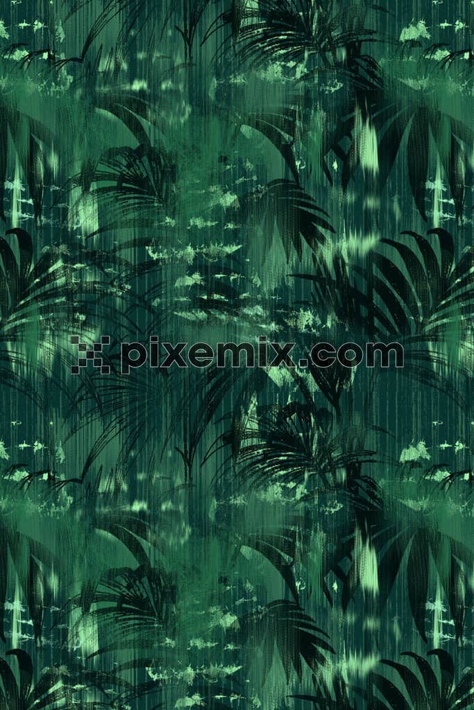 Tropical forest product graphic with seamless repeat pattern