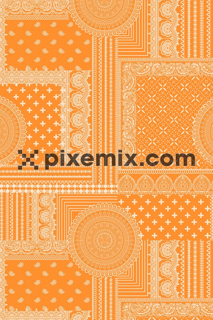 Paisley art product graphic with seamless repeat pattern