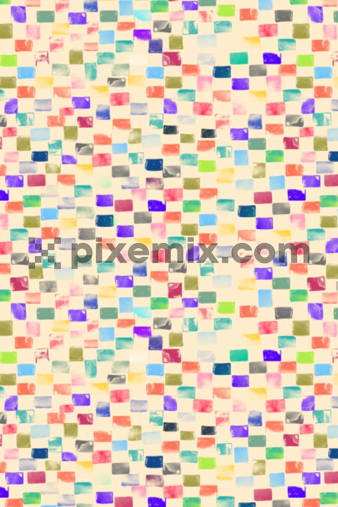 Abstract colorbox gems product graphic with seamless repeat pattern