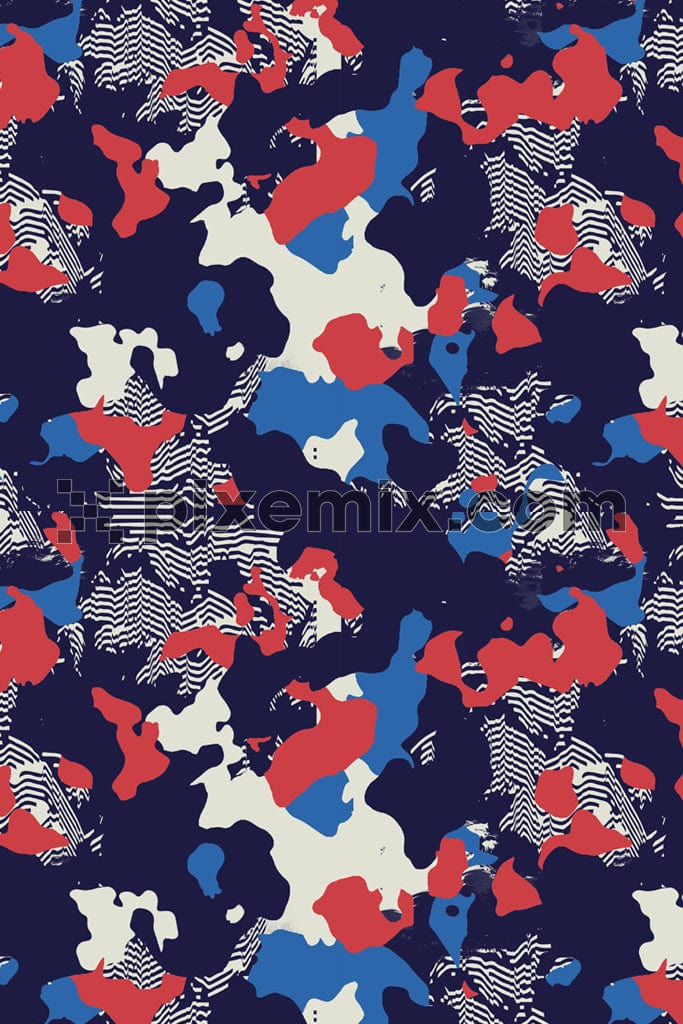 Abstract camouflage pattern product graphic with seamless repeat pattern