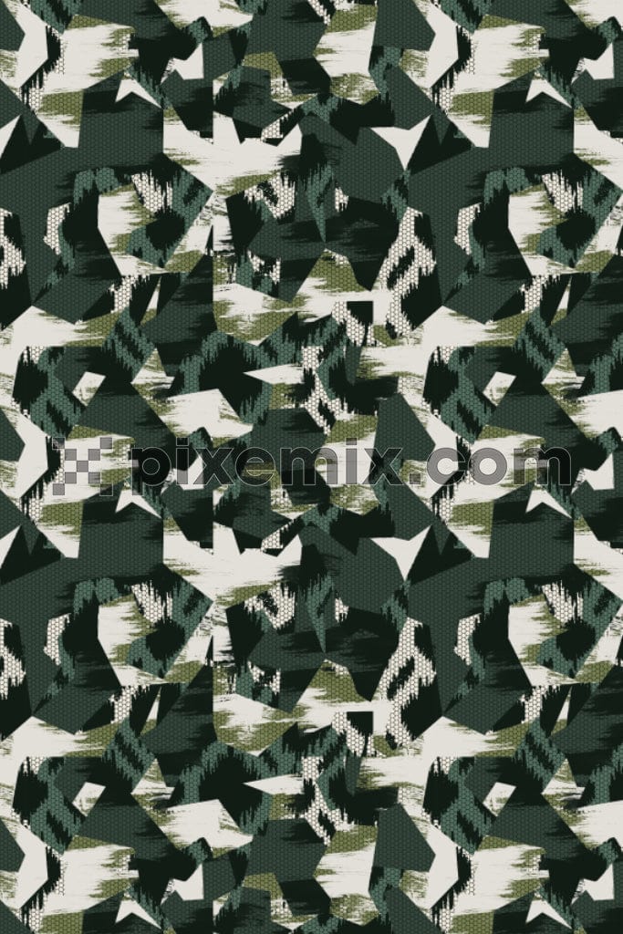 Abstract camouflage print product graphic with seamless repeat pattern