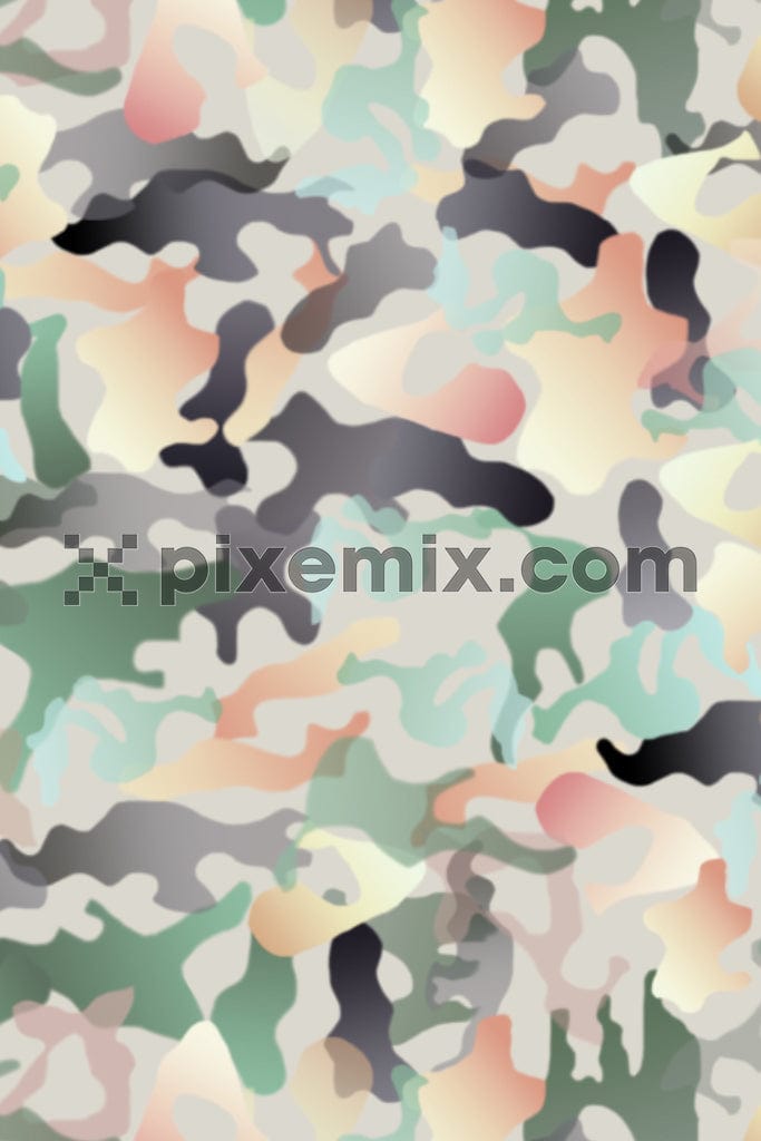 Camouflage art product graphic with seamless repeat pattern