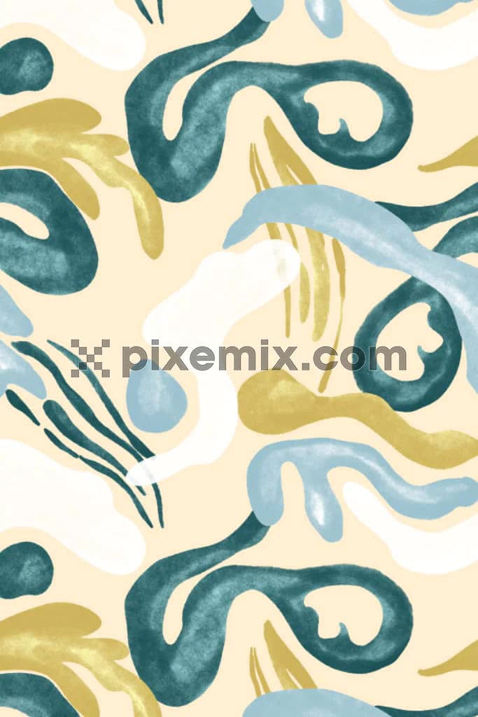 Abstract brush stroke shape product graphic with seamless repeat pattern