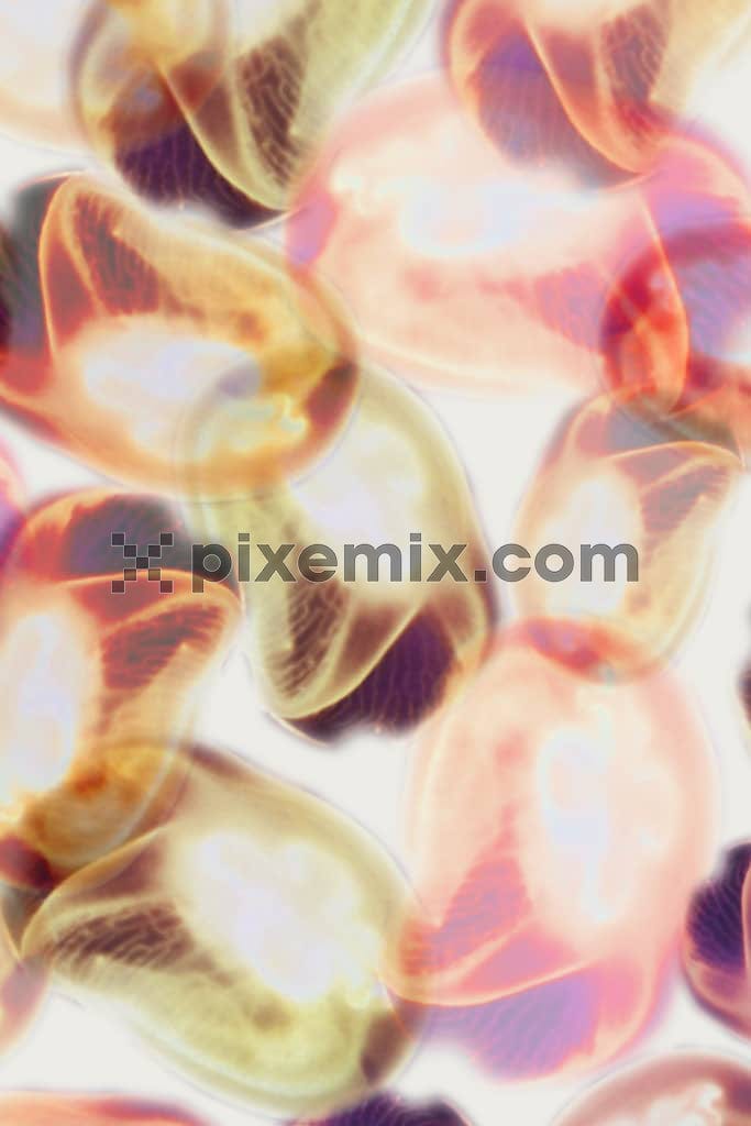 Abstract glowy shape product graphic with seamless repeat pattern