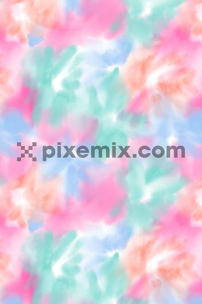 Tie-dye art product graphic with seamless repeat pattern