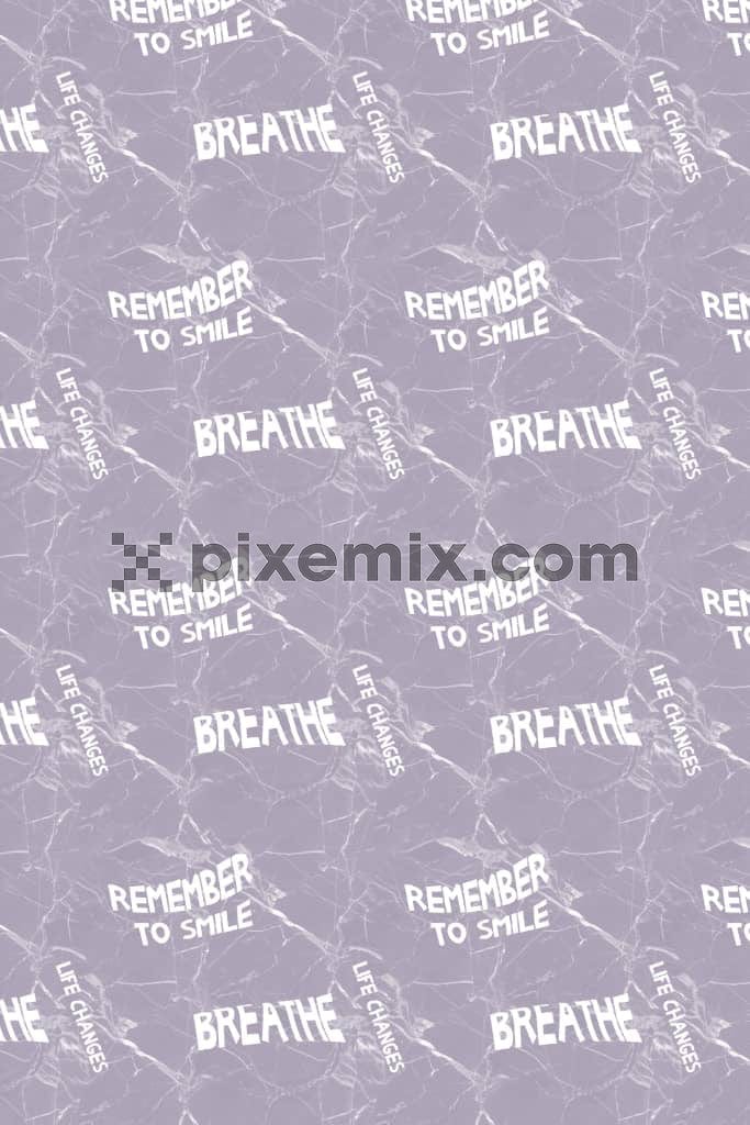 Marble texture and typography product graphic with seamless repeat pattern