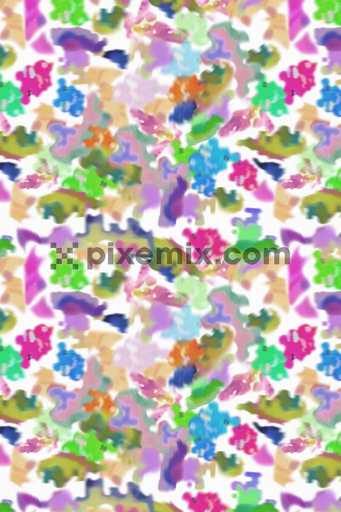 Watercolor brush stroke product graphic with seamless repeat pattern