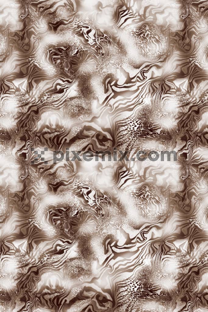 Liquify art inspired animal skin product graphic with seamless repeat pattern