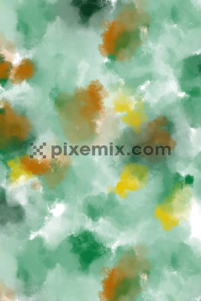 Watercolor brush stroke art product graphic with seamless repeat pattern