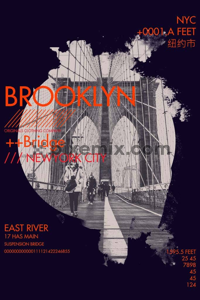 The cityscape of Brooklyn product graphic