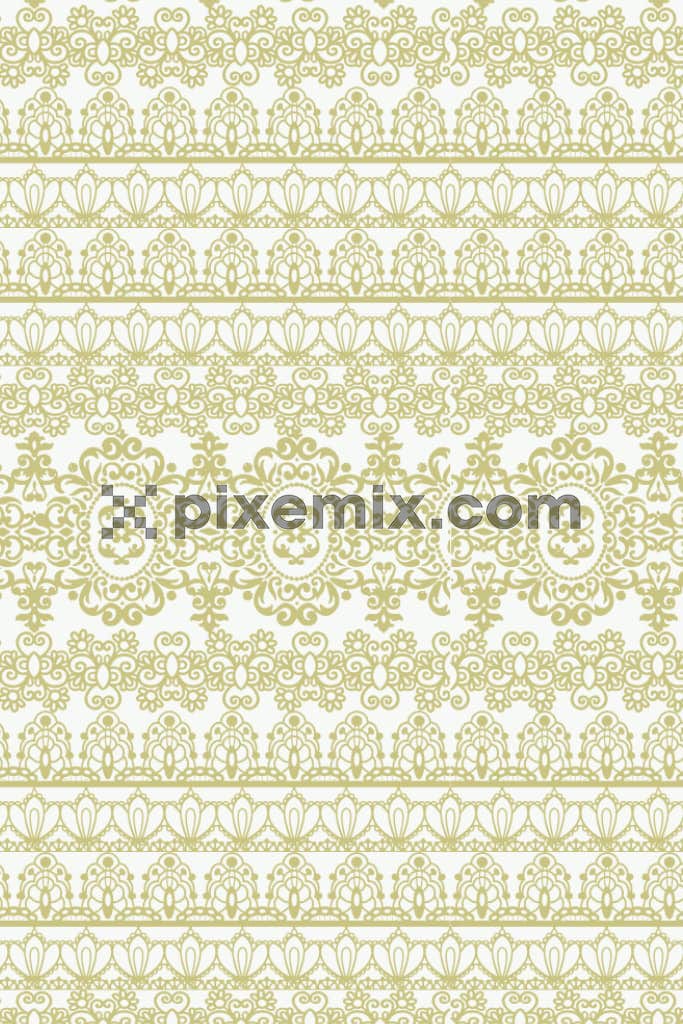 Damask art product graphic with seamless repeat pattern