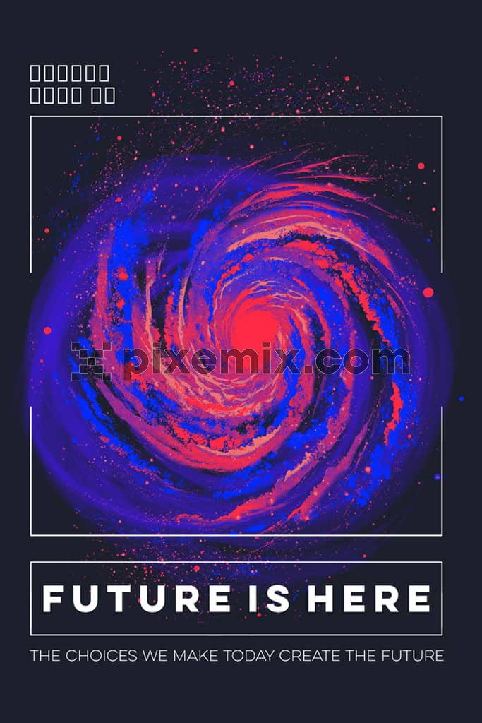 Colorful black hole and typography product graphic