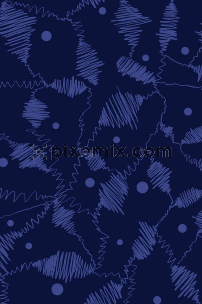 Abstract lineart product graphic with seamless repeat pattern