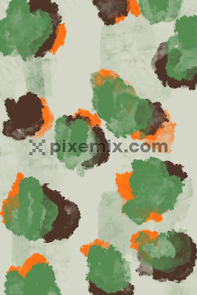 An abstract hand drawn illustration in watercolour effect product graphic with seamless repeat pattern.