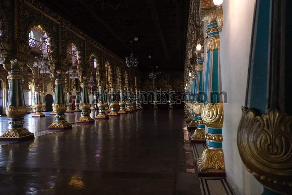Image of private raja durbar hall at mysore palace