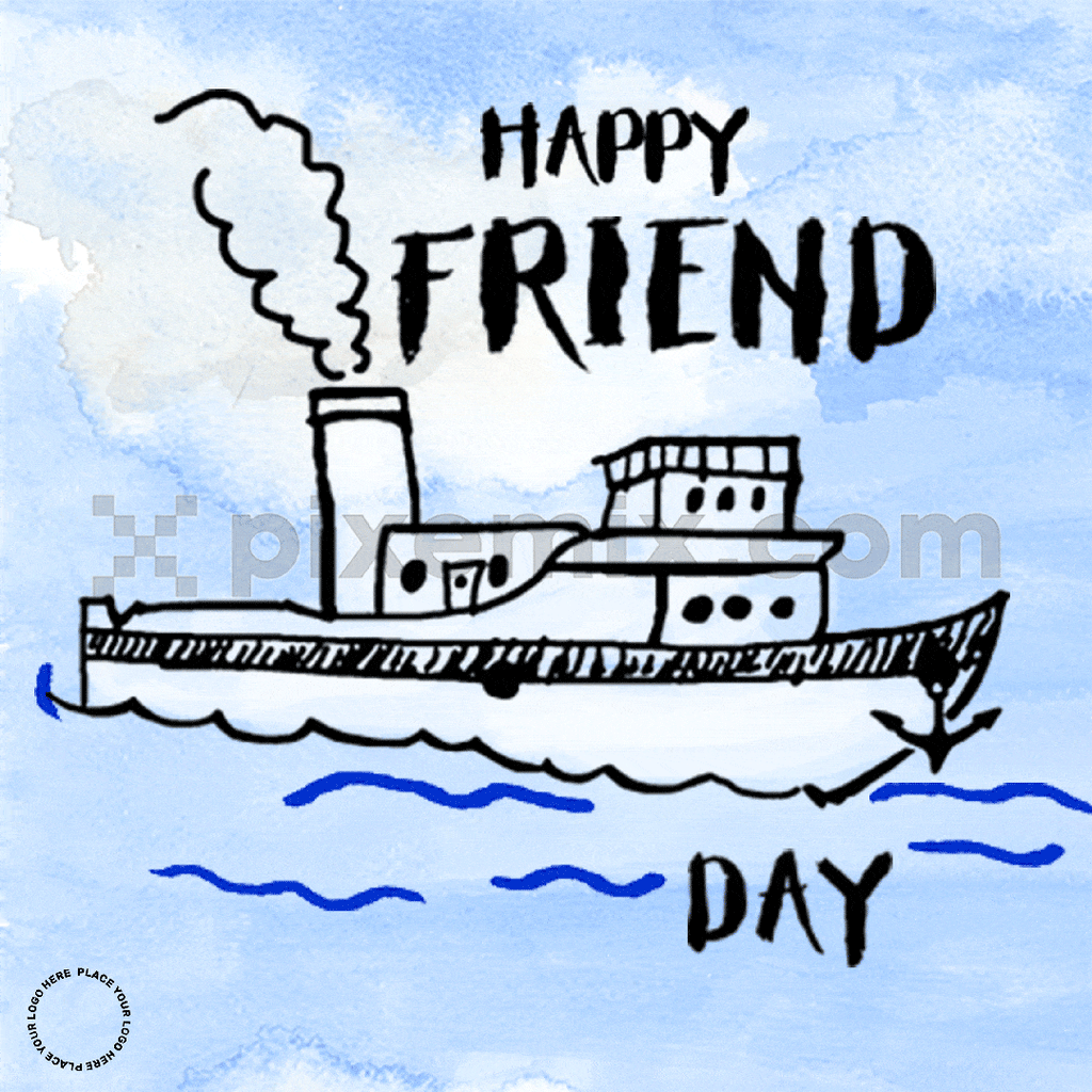 Doodled friend-ship social media GIF post