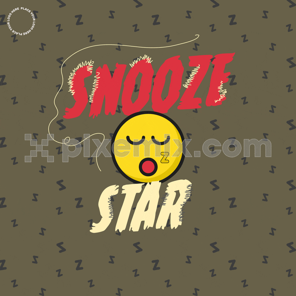 Sleeping emoji with tonal pattern social media GIF post