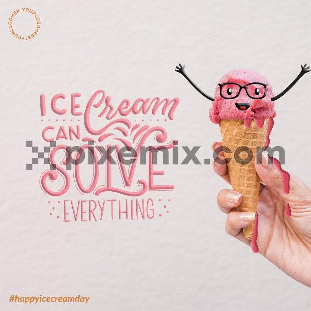 Happy icecream social media static post