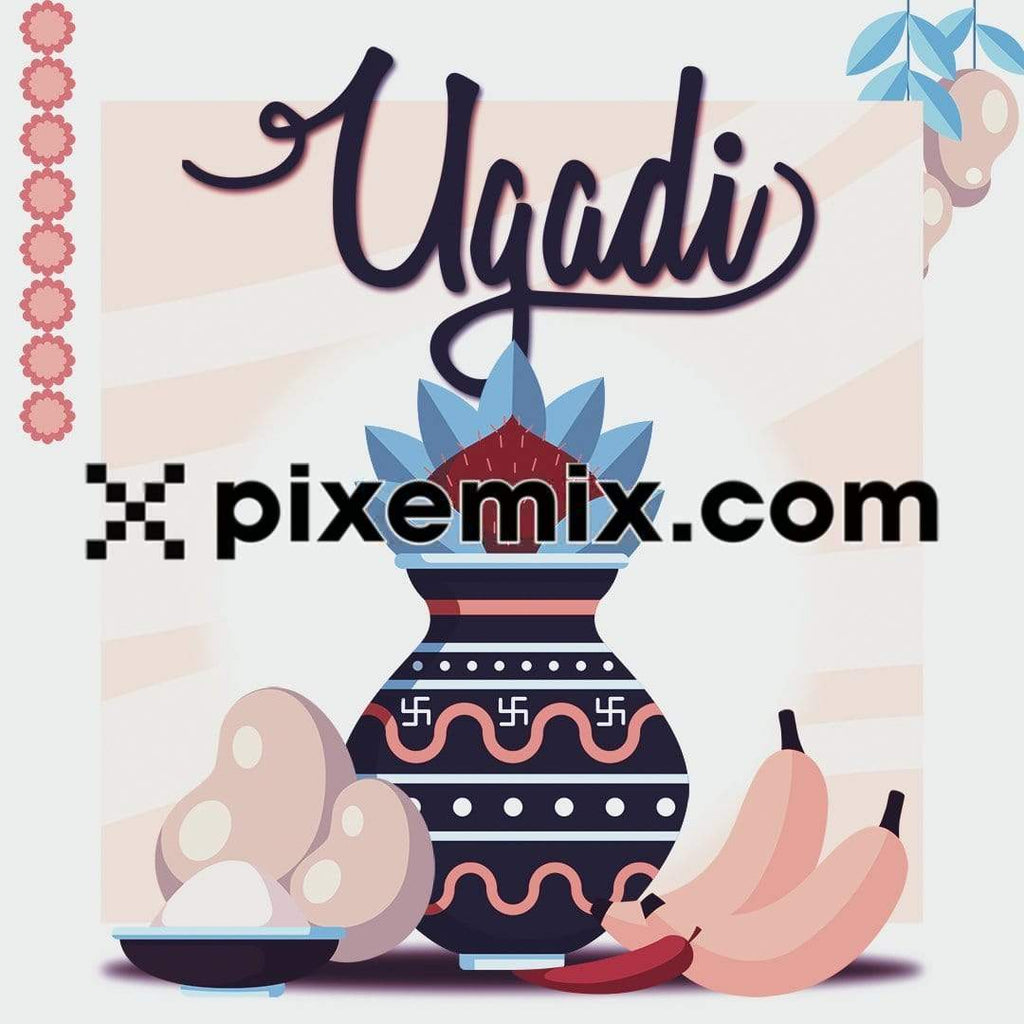 Kalash pot with patterns and typography social media static post
